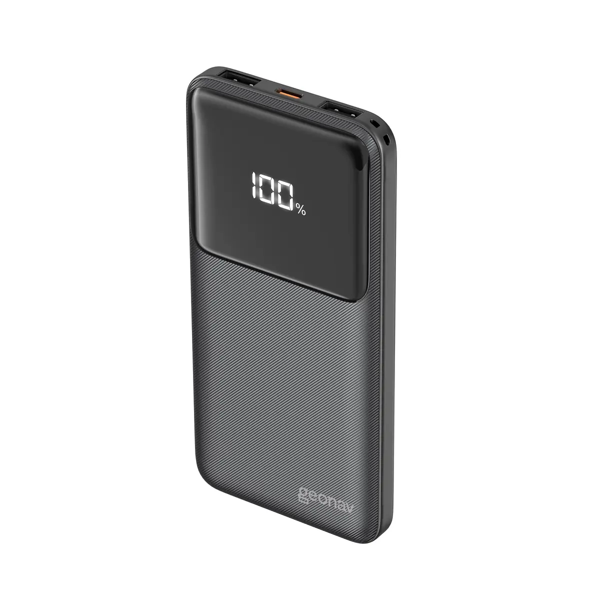 Geonav Power Bank, Carregador Portátil Universal 10.000mAh, Carga rápida, 2 saídas USB-A (até 18W quick charge) e 1 USB-C (até 20W Power Delivery), Led Indicador de Bateria, PB10K20W1PBK, Preto - 1