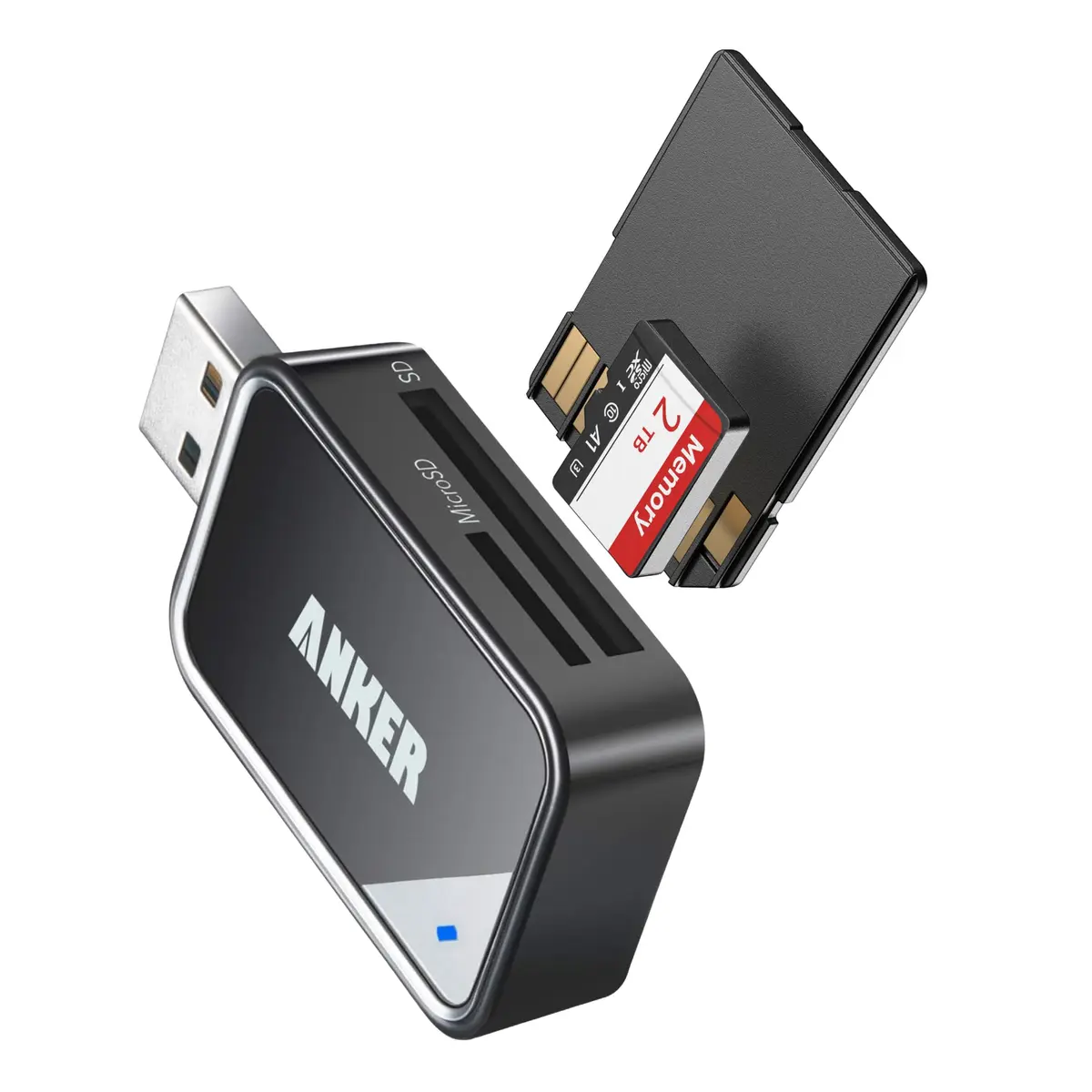 Anker Leitor de Cartão SD USB 3.0 5120Mbps, 2 em 1 USB-A para SD/Micro SD | Anker Leitor de Cartão SD USB 3.0, 2 em 1 USB-A para SD/Micro SD