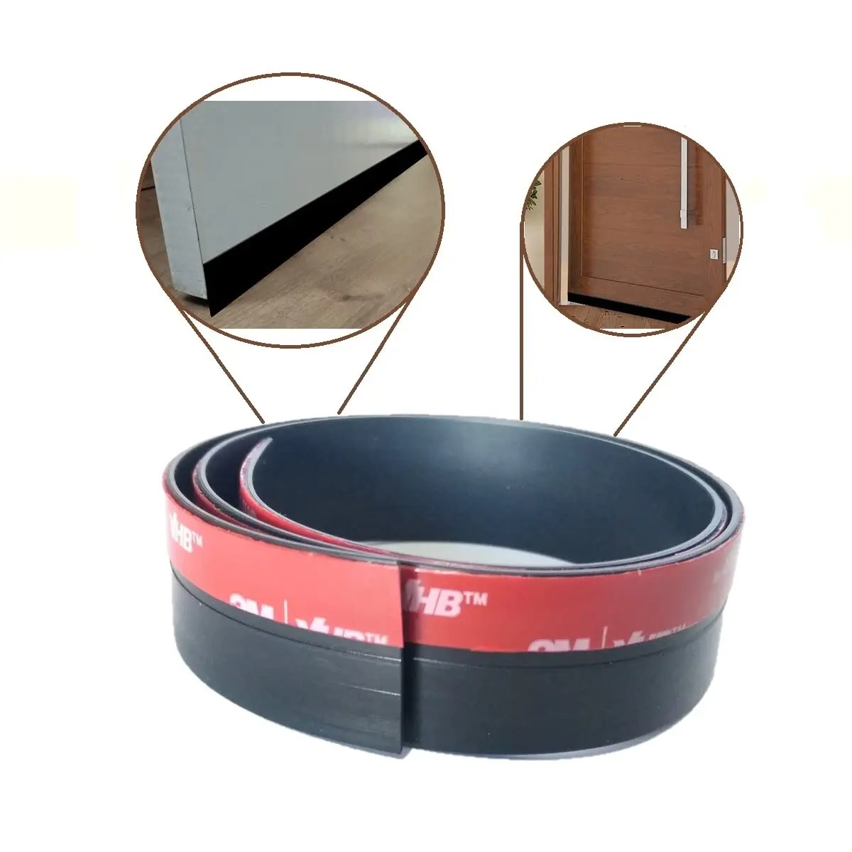 Veda porta adesivo 30 mm (2 metros-preto) proteção