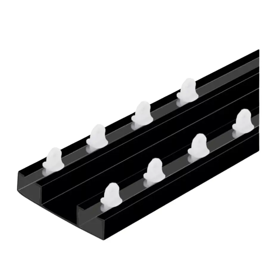 Trilho Suíço Duplo Max Cortina PRETO - Kit Cortineiro Varão SELECIONE O TAMANHO trilho suíço para cortina (2,5 METROS)