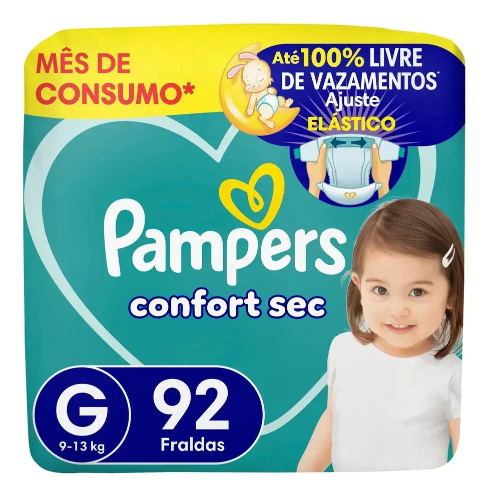 Fralda Pampers Confort Sec Tamanho G, 92 Un - 1