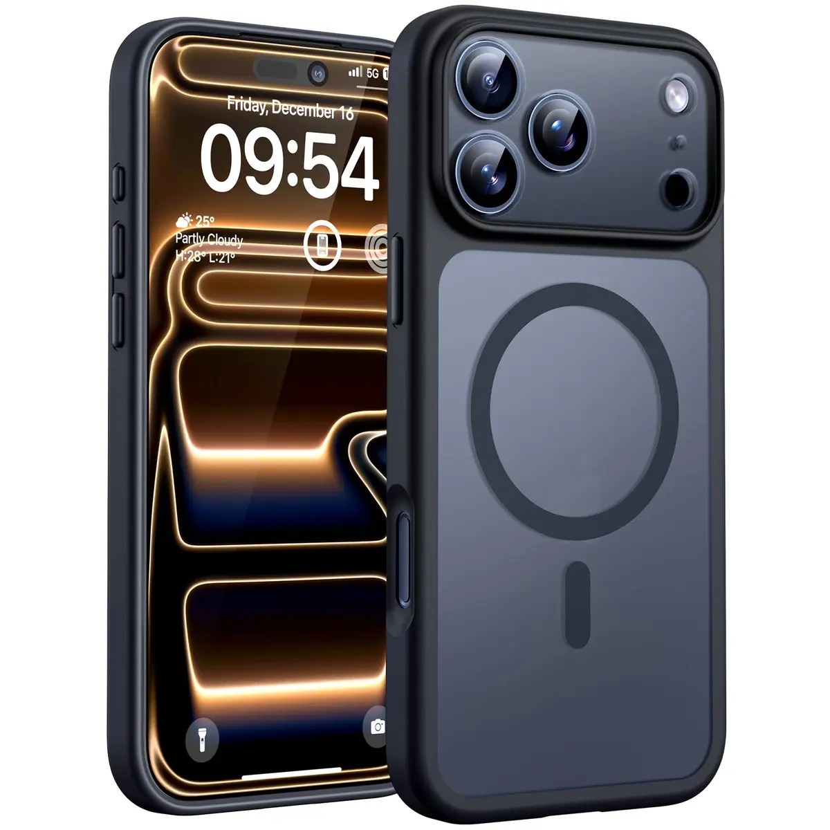 TOCOL Capa Capinha para iPhone 17 Pro Max Case 6.9 Pol, Preto | Compatível com MagSafe, Tampa da Câmera, Proteção Total e Militar, Antichoque, Anti-impressões, Fosco Translúcido