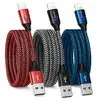 Kit 3 Cabos para Iphone USB Lightning Nylon Trançado [Cupom de 20% no Carrinho] - 1