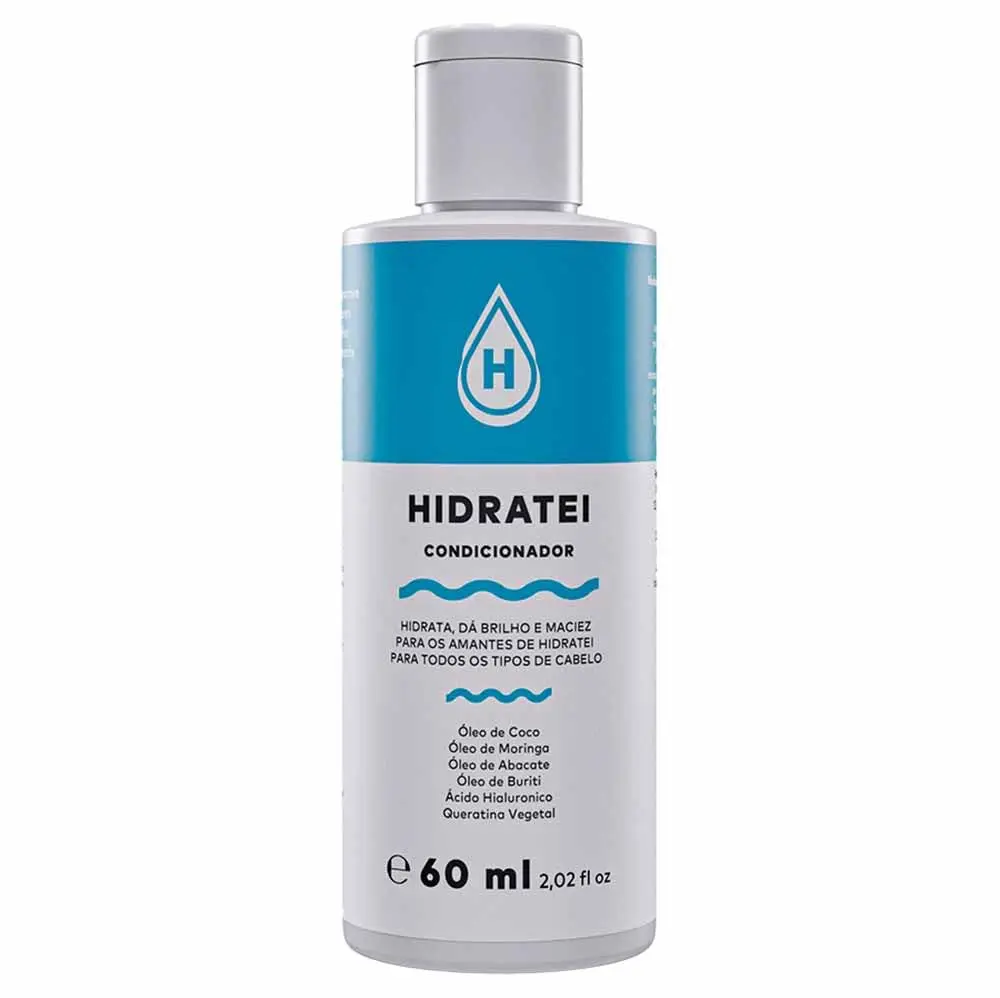Hidratei Condicionador Hidratante miniatura 60ml | Tamanho Viagem, 60ml, Brilho e Maciez - 1