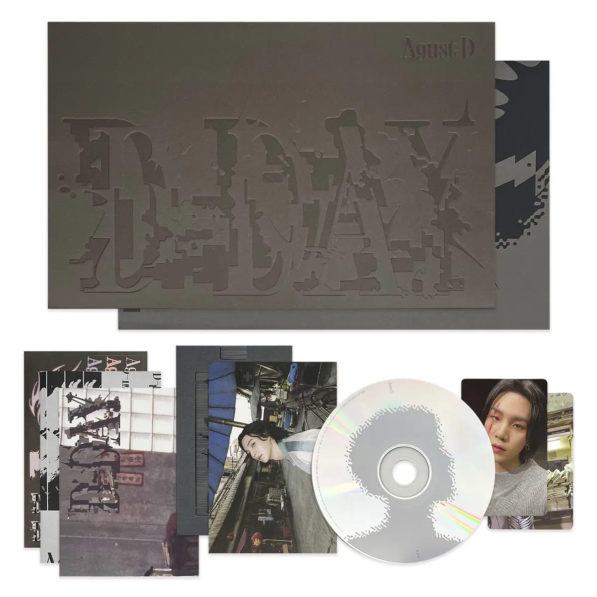 Agust D(SUGA) of BTS - [D - DAY] (VERSION 02) Photo Book + Lyric Book + CD + Post Card + Poster + Photo Card A + Photo Card B + Scanimation Card + Sticker + 2 Extra Photocards