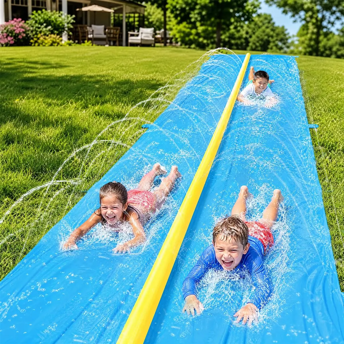 Brastoy Splash Pad Sprinkler Infantil Escorregador Aquático 550 * 146cm | escorregador de água, slip slide, brinquedo aquático criança, pista deslizante água