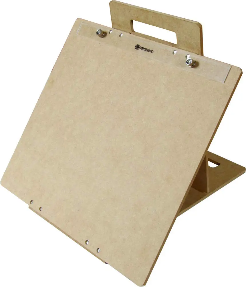 Prancheta Portátil Articulada A3, MDF Natural 6 mm, com Prendedor de Acrílico, 4819-A3N - Trident, MDF Natural, A3