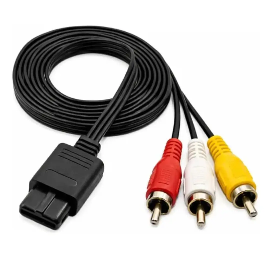 Cabo AV RCA de Áudio e Vídeo Compatível a Super Nintendo (SNES), 64 (N64) e GameCube RCA Game Retro - 1
