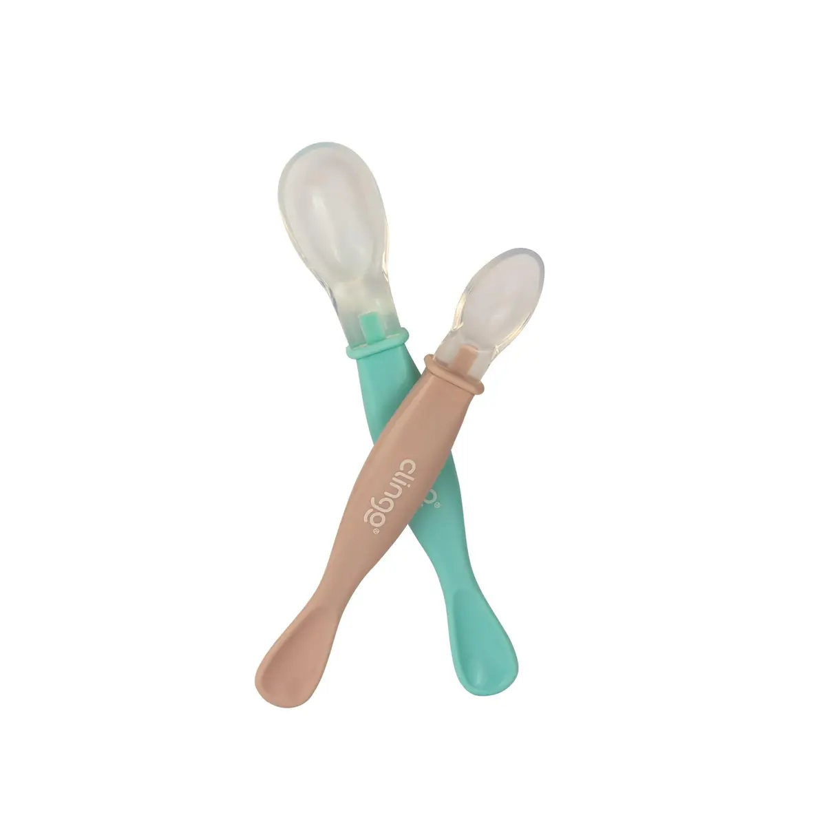 Colheres Silicone Ponta Dupla Neutro (2 Unidades)