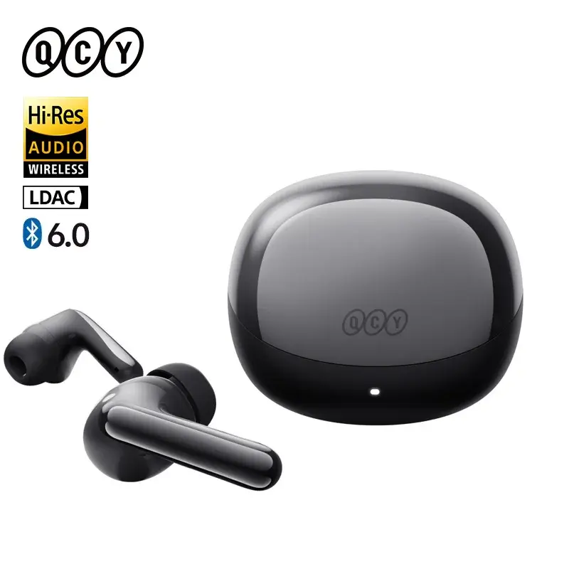 Fone de Ouvido Sem Fio QCY MeloBuds N60 BH25HT19A Bluetooth 6.0 com Reforço de Graves, Áudio Hi-Res LDAC, Cancelamento de Ruído Híbrido ANC -56dB e 45 Horas de Bateria