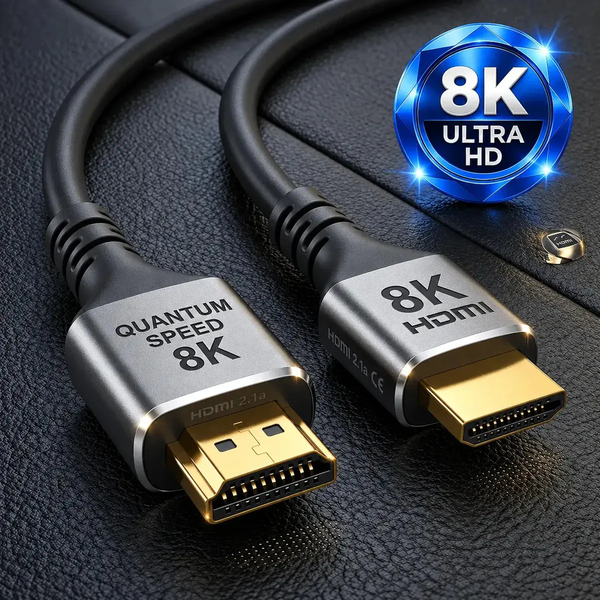 Cabo Hdmi 8K 2m 2.0 19 Pinos Ethernet 2 Metros 4k Ultra Hd 3d Alta Velocidade, Hdr, 60hz, Ethernet, Compatível Com Ps4, Ps5, Xbox, Tv, Pc, Notebook