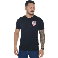 Camisa Torcedor Corinthians Algodão Preta Masculina Preto