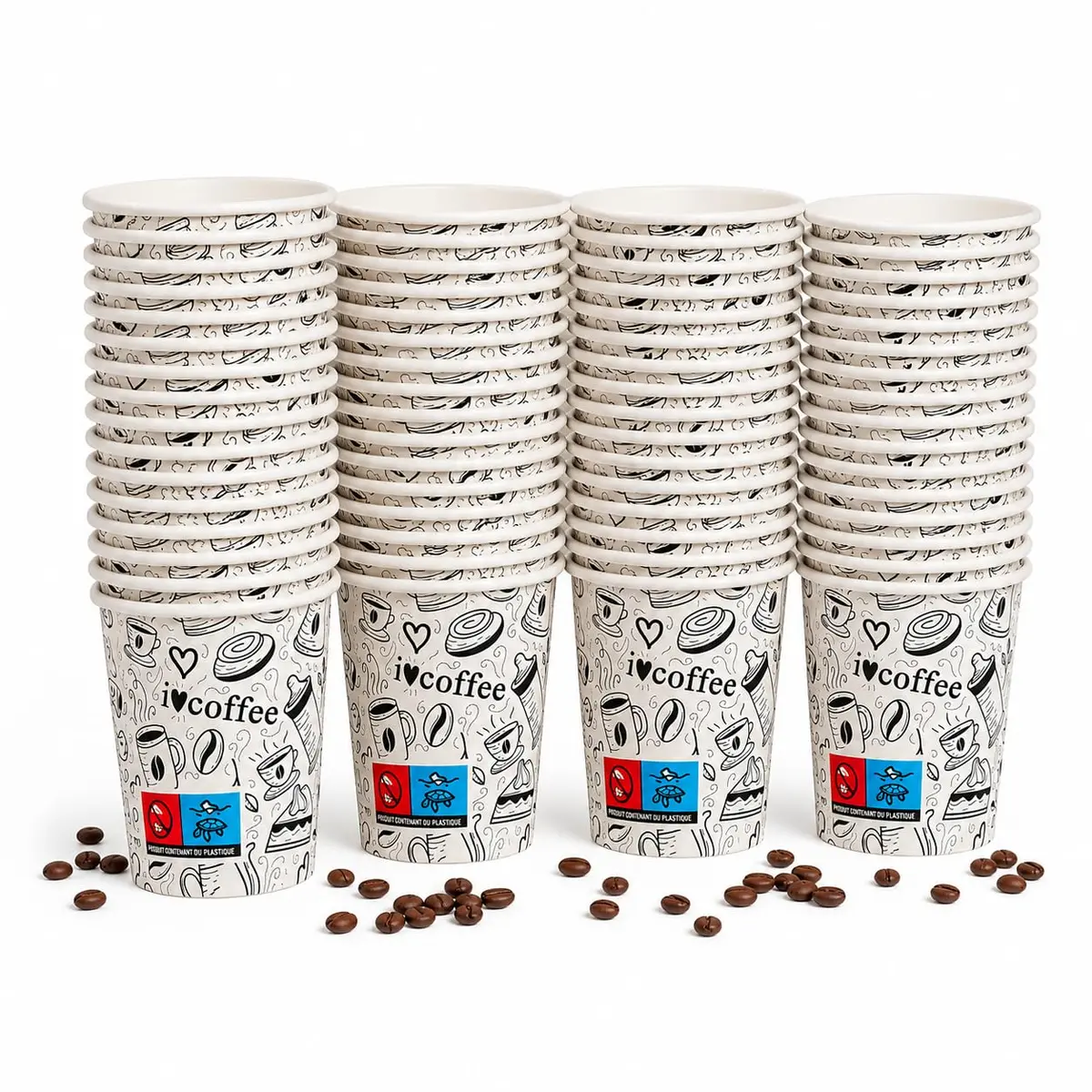 Copo de Papel 120ml Kraft Descartável Estampado para Café - 50 unidades | Ideal para Cafeterias, Escritórios e Eventos