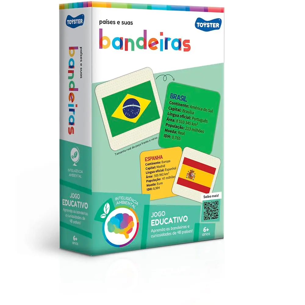 Toyster - Jogo Educativo: Países e suas Bandeiras, 6+ Anos - 1