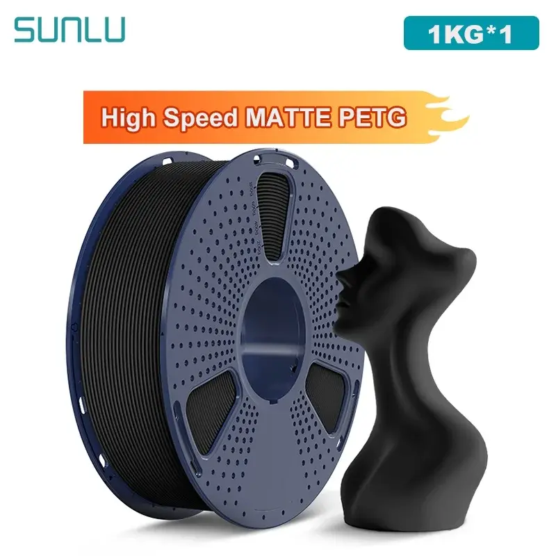 Filamento PETG fosco de alta velocidade SUNLU 1,75 mm +/- 0,02 mm Bobina de 1 kg (2,2 lbs) Filamento de impressão de alta velocidade cabe na maioria das impressoras FDM