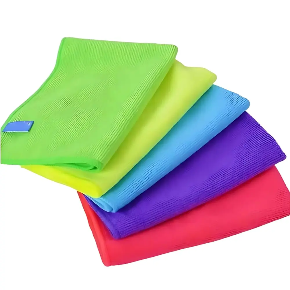 Kit 5 Peças Panos De Microfibra Multiuso | Limpeza Alta Absorção, Reutilizável, Não Risca, Pia Vidros Automóvel, Uso Doméstico