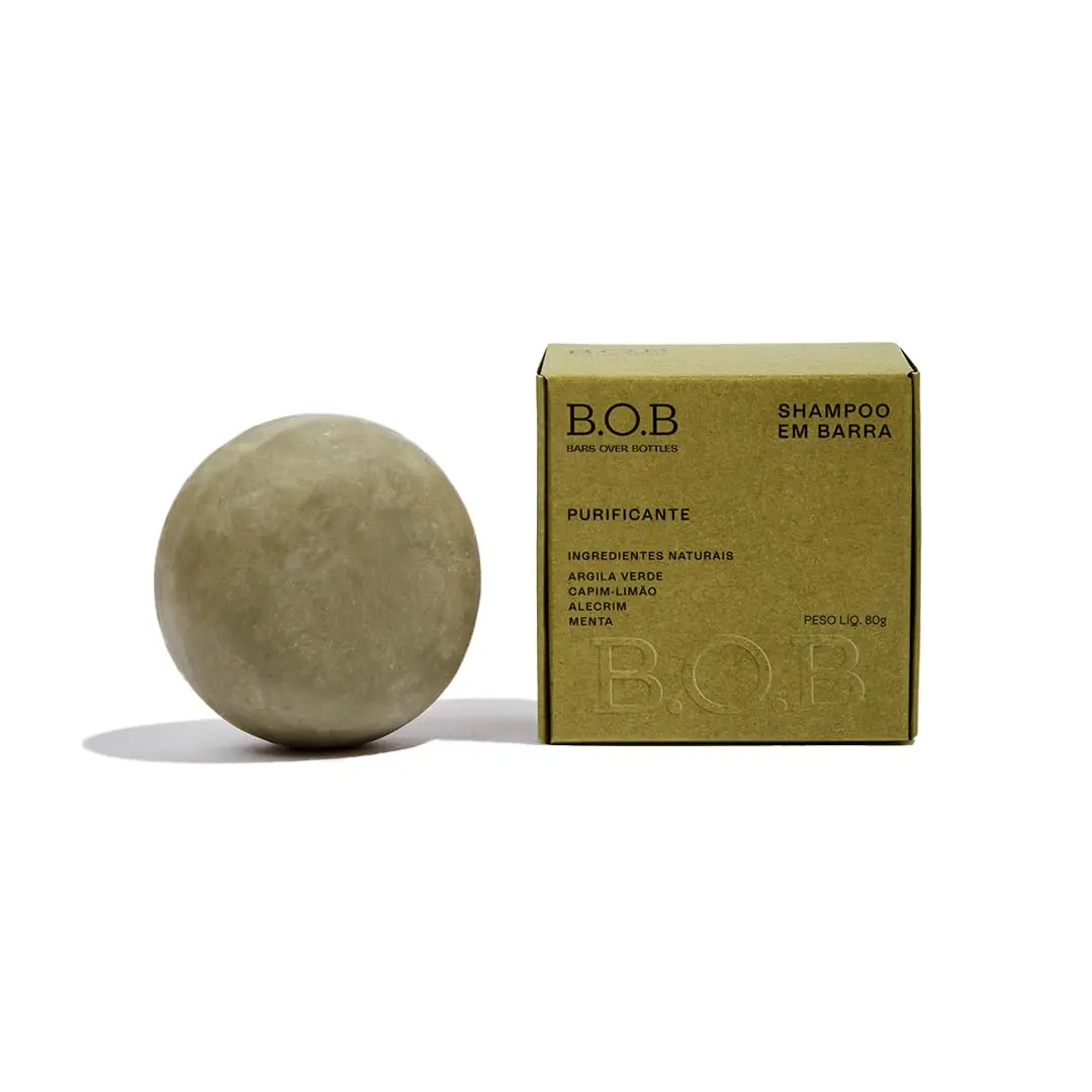 B.O.B Shampoo em Barra Purificante, 80G - 1