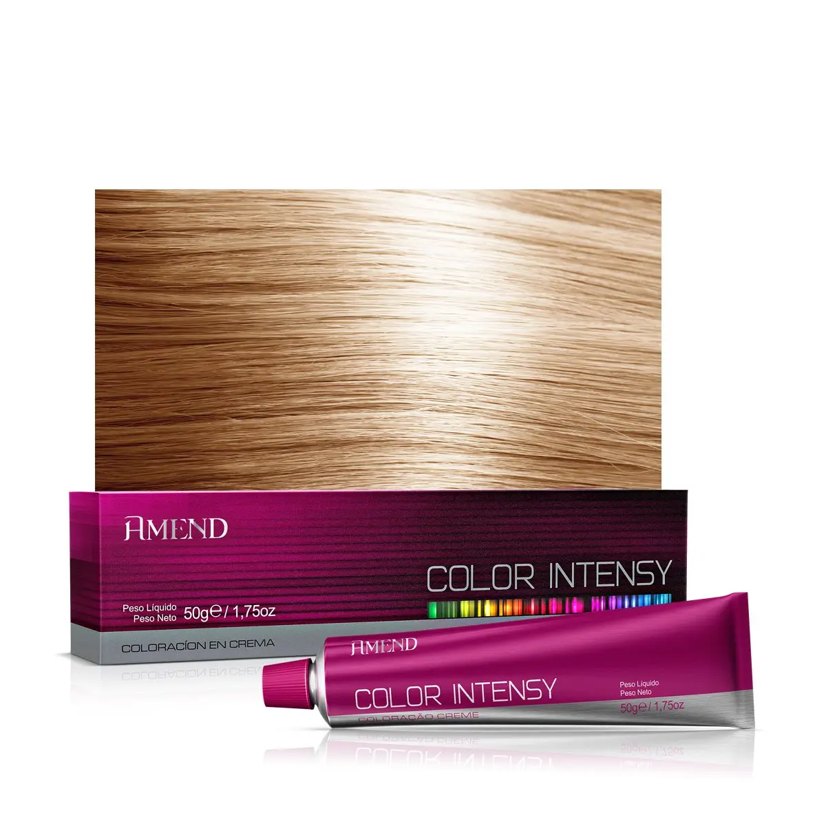 Coloração 9.0 Louro Muito Claro 50g | Amend Color Intensy | Louro muito claro luminoso com ultra durabilidade e cobertura uniforme.