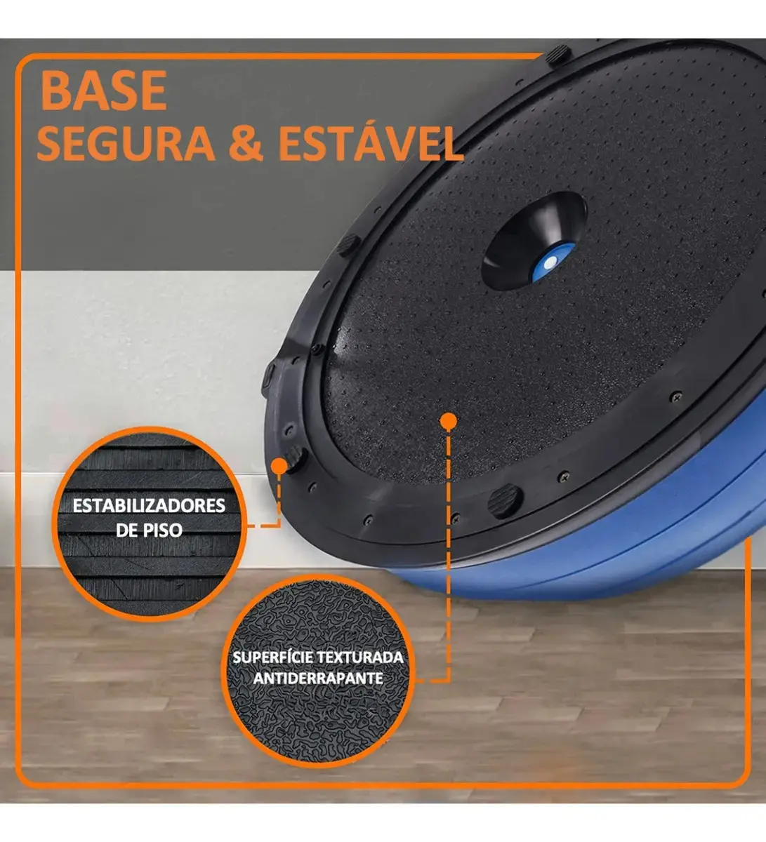 Meia Bola Suiça Com Alças E Bomba De Inflar Liftness Mb46az Cor Azul thumbnail 8