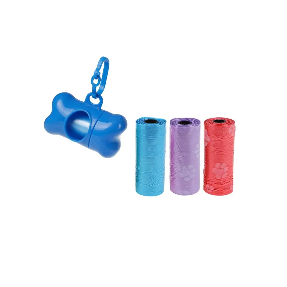 Kit Cata Caca Pet Passeio: Suporte Dispenser + 3 Rolos | Sacos Coletores
