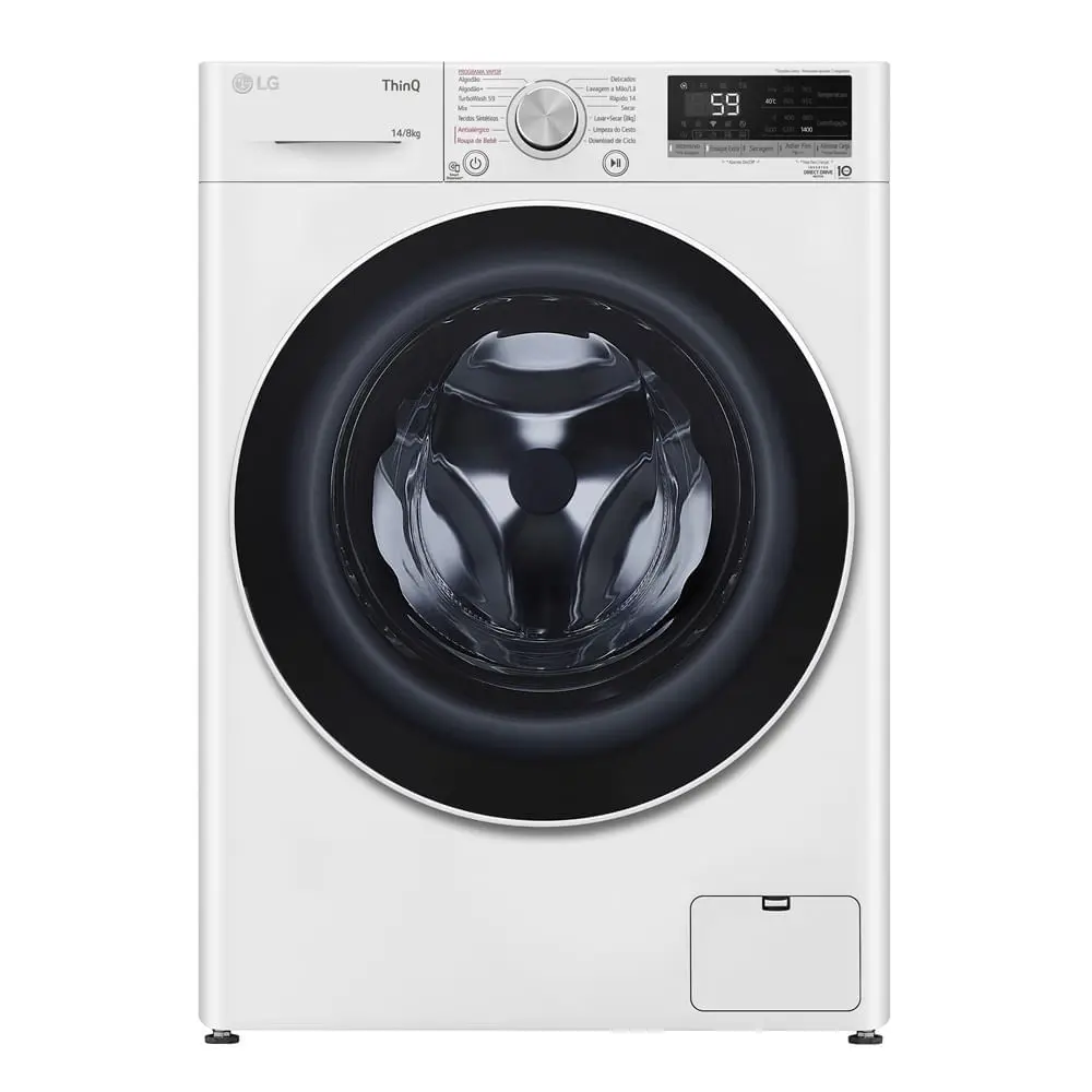 Lava e Seca LG 14Kg Smart com Inteligência Artificial AIDD Branca VC4 CV5014WC4A - 220 Volts