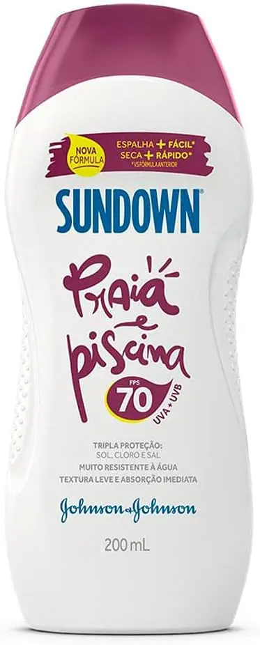 Protetor Solar Corporal em Creme Sundown Praia e Piscina, FPS 70, 200ml