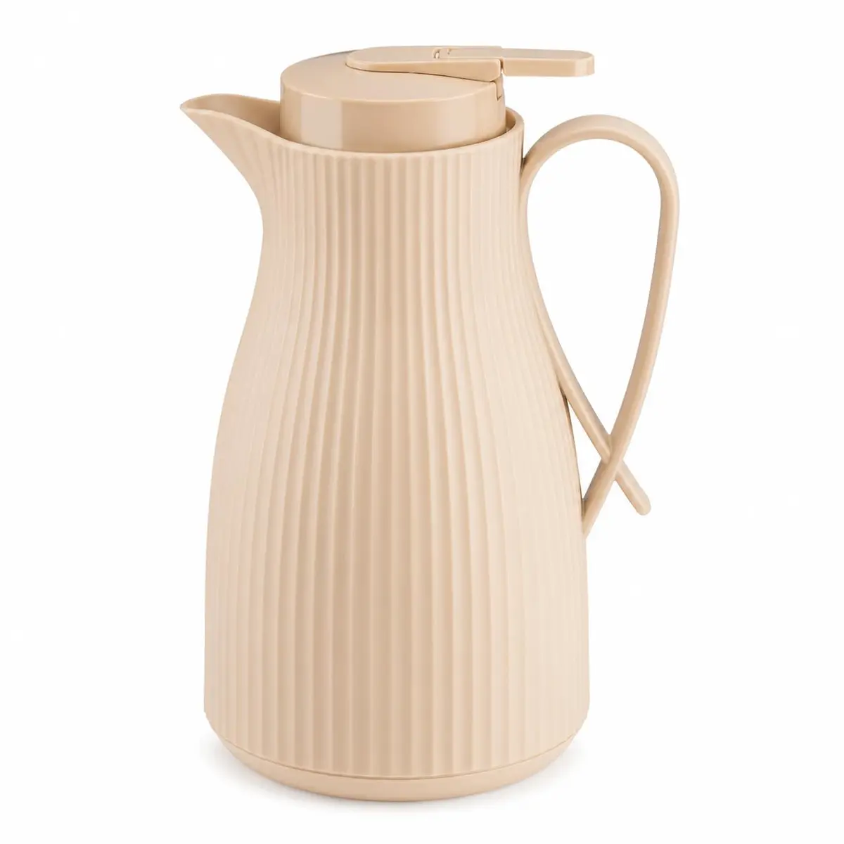 Garrafa Térmica 1 Litro Canelada para Café, Chá e Leite (Bege) - 1