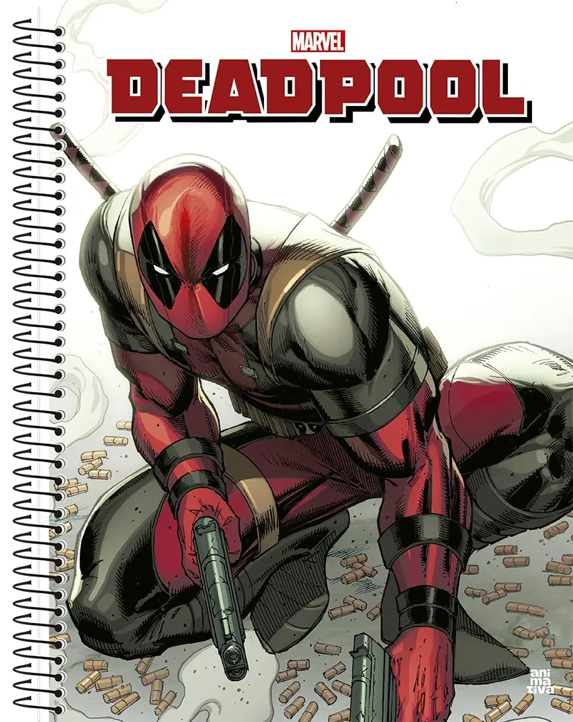 Caderno Universitário Animativa, 20 matérias, 320 folhas, Capa Dura, DEADPOOL D