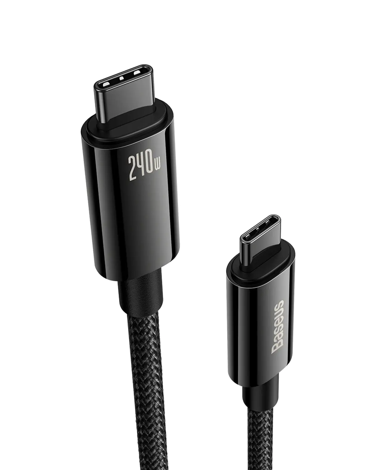Baseus Cabo USB C, 240W PD 5A carregamento rápido USBC para cabo USBC de liga de nylon tipo C para iPhone 16 15 Pro/Plus/Pro Max, MacBook, iPad Pro/Mini, Samsung S23/S22+ (2 m) - 1