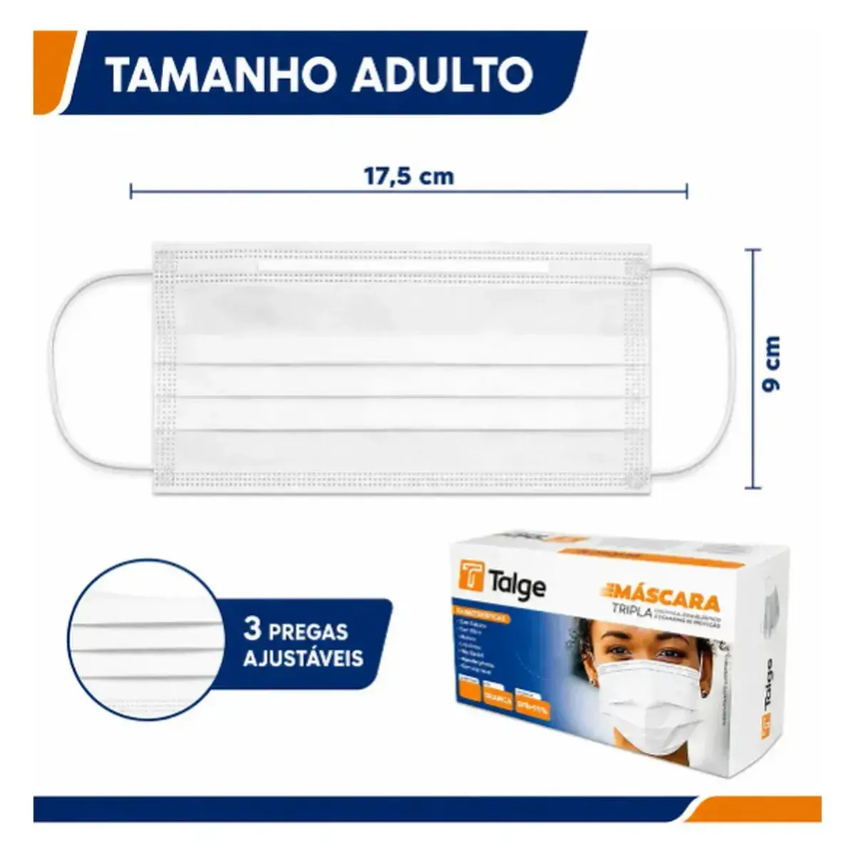 Kit 150 Máscaras Cirúrgicas Descartáveis Tripla Camada Brancas thumbnail 5