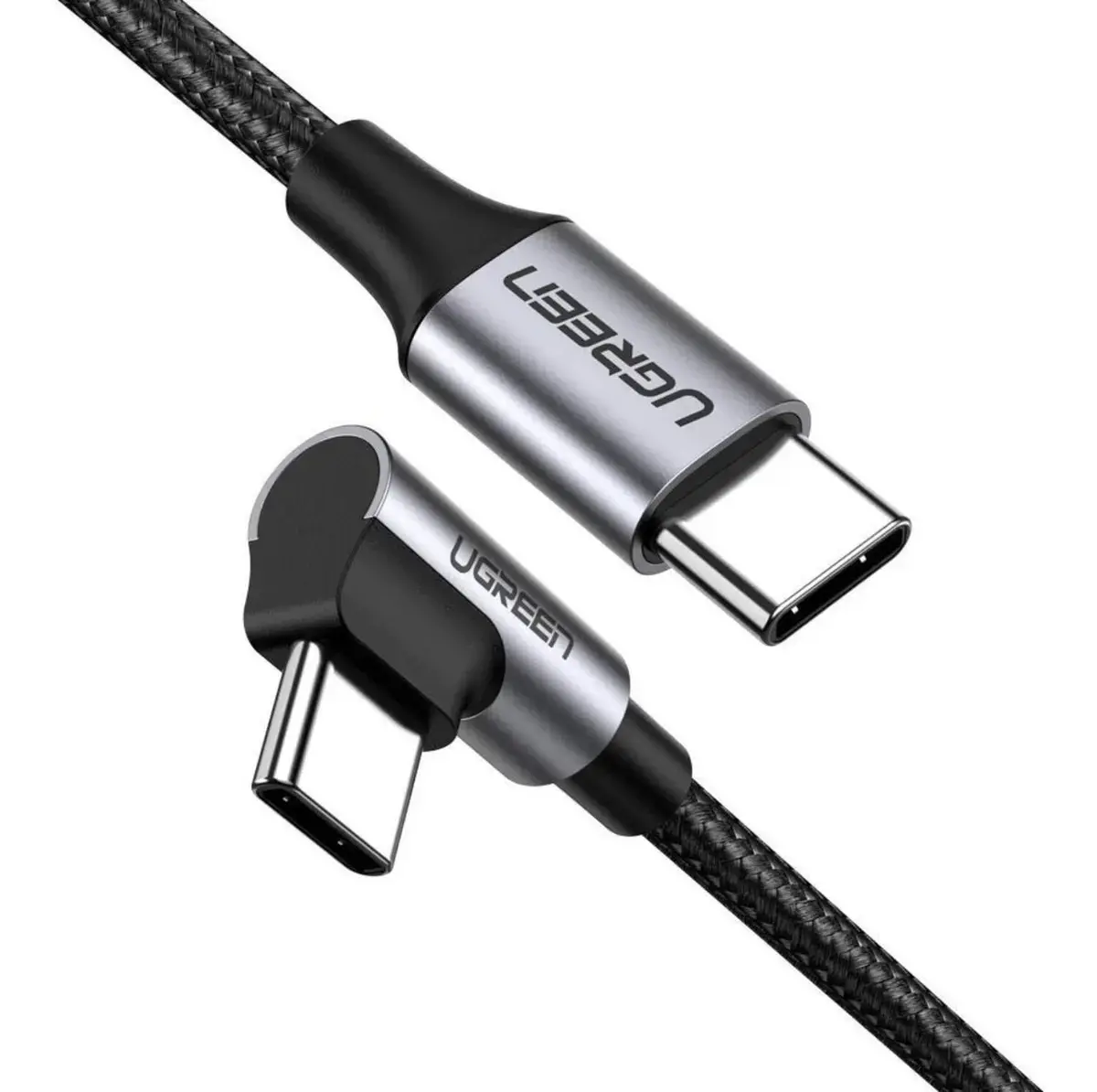 Cabo Ugreen USB-C Para USB-C 90 Graus 60w Turbo Tipo C 3a 1m