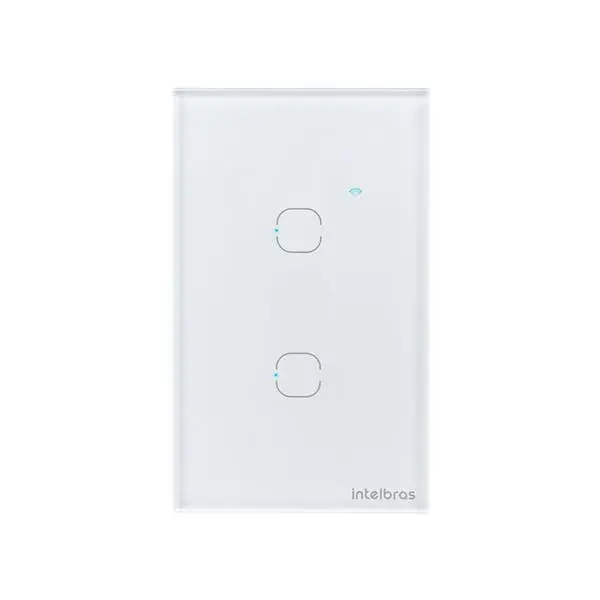 Interruptor Touch Smart Wi-Fi 2 Teclas Branco Intelbras Izy - 1