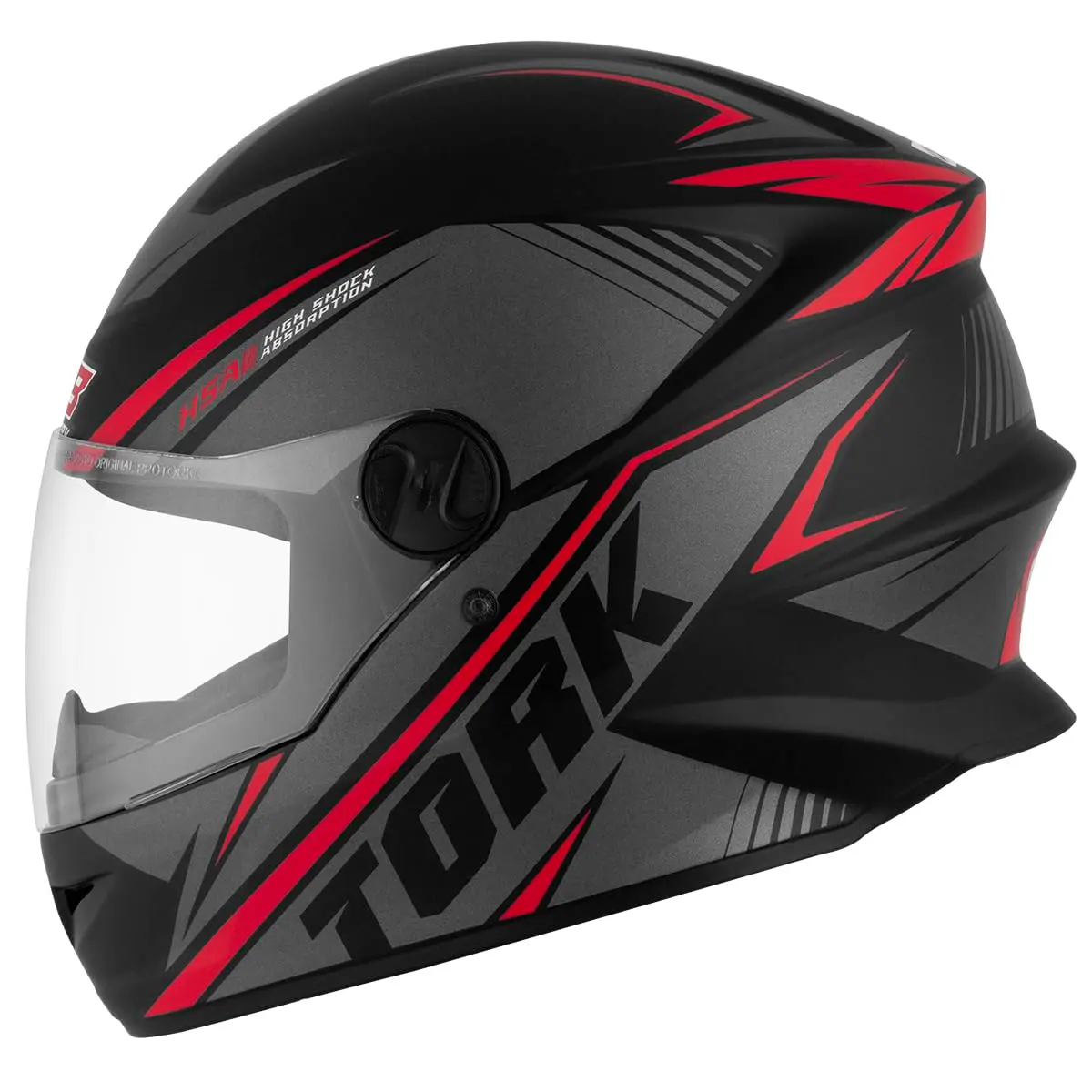 Pro Tork Capacete Moto R8, Cinza/Vermelho Fosco, Tam. 58