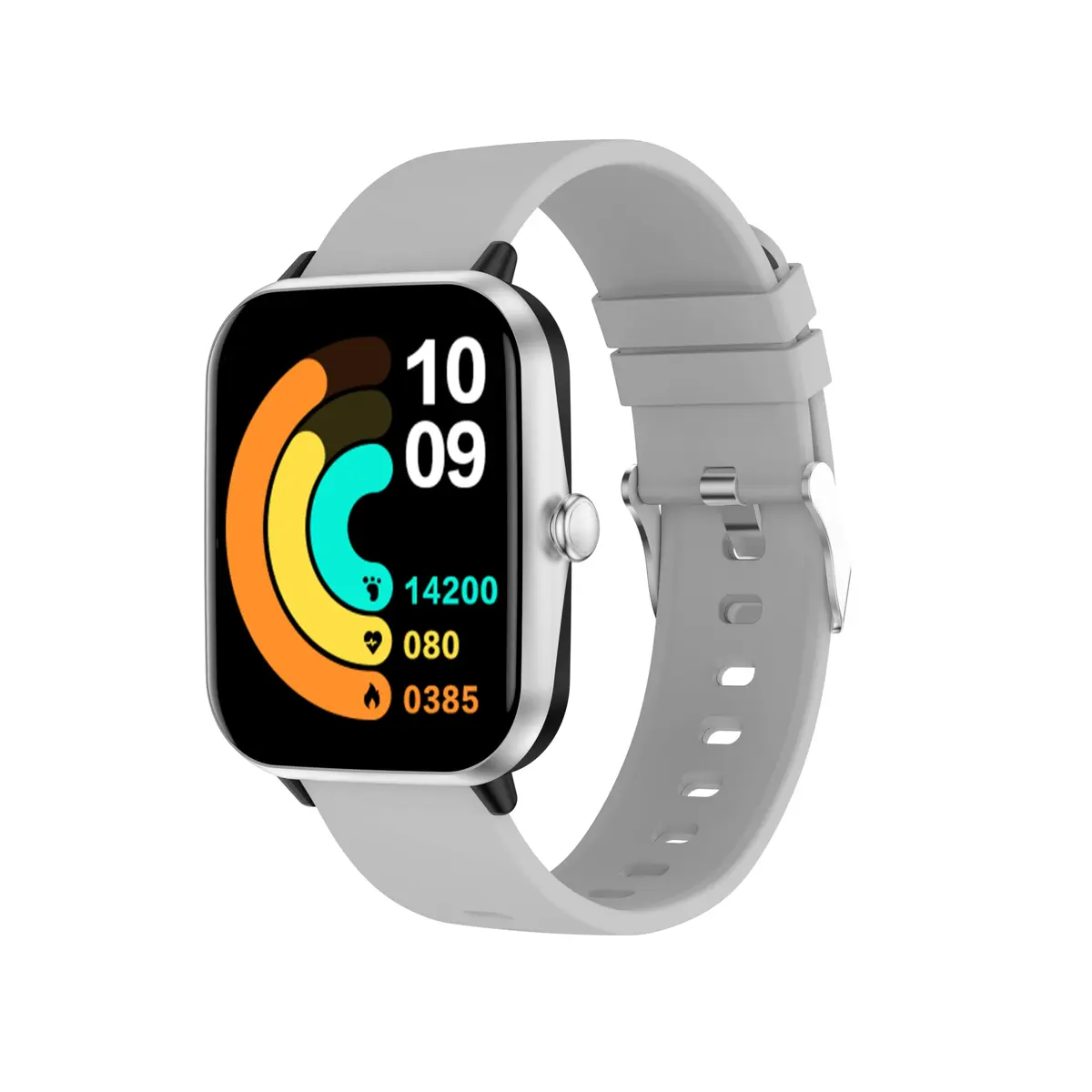 Smartwatch PEJE T6 com Chamadas, Pulseira Extra e 100+ Modos Esportivos | Tela HD de 1,83”, IP67, Bateria de 3–7 Dias, Notificações, Música, Clima, Alarmes e Conexão iOS/Android ( Prata ) - 1