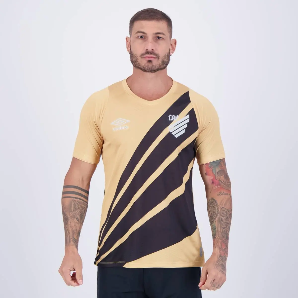 Umbro Camisa Masculina CAP | Athletico Paranaense Oficial nº 2 2024 Torcedor S/N, Dourado/Preto, P - 1