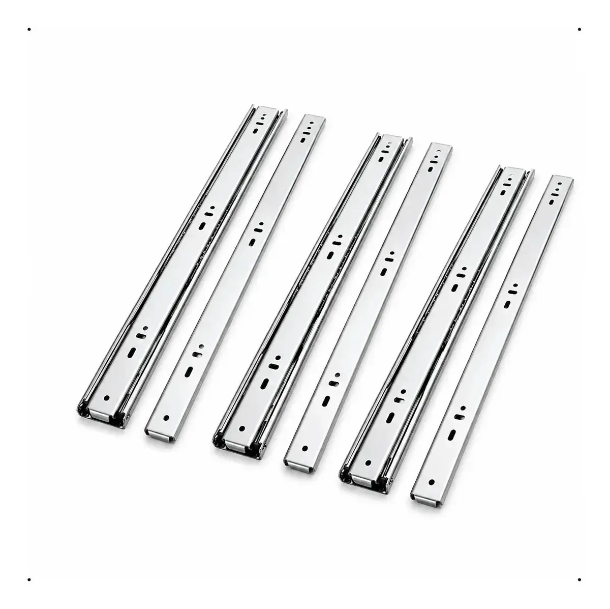 6 Corrediça Telescópica H40 40cm 3 Par Reforçada Resistente