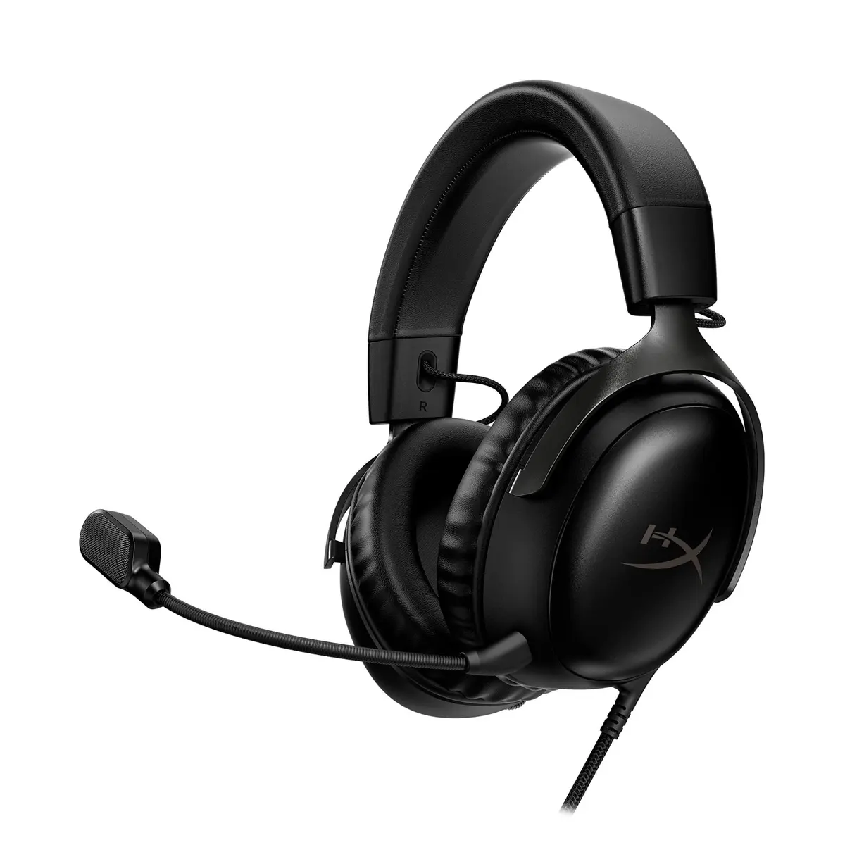Headset Gamer HyperX Cloud III – Compatível com PC, PS5, Xbox Series X|S, Drivers Angulados de 53mm, Áudio DTS, Microfone de 10 mm, USB-C, USB-A, Fio de 3,5 mm, Preto (727A8AA) - 1