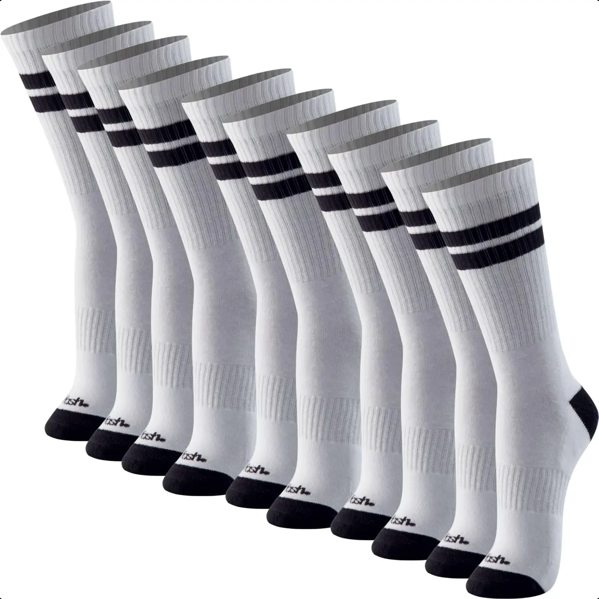 Kit 5 Pares Meia Esportiva Cano Alto Academia Mash Atoalhada em Algodão Masculina - 1