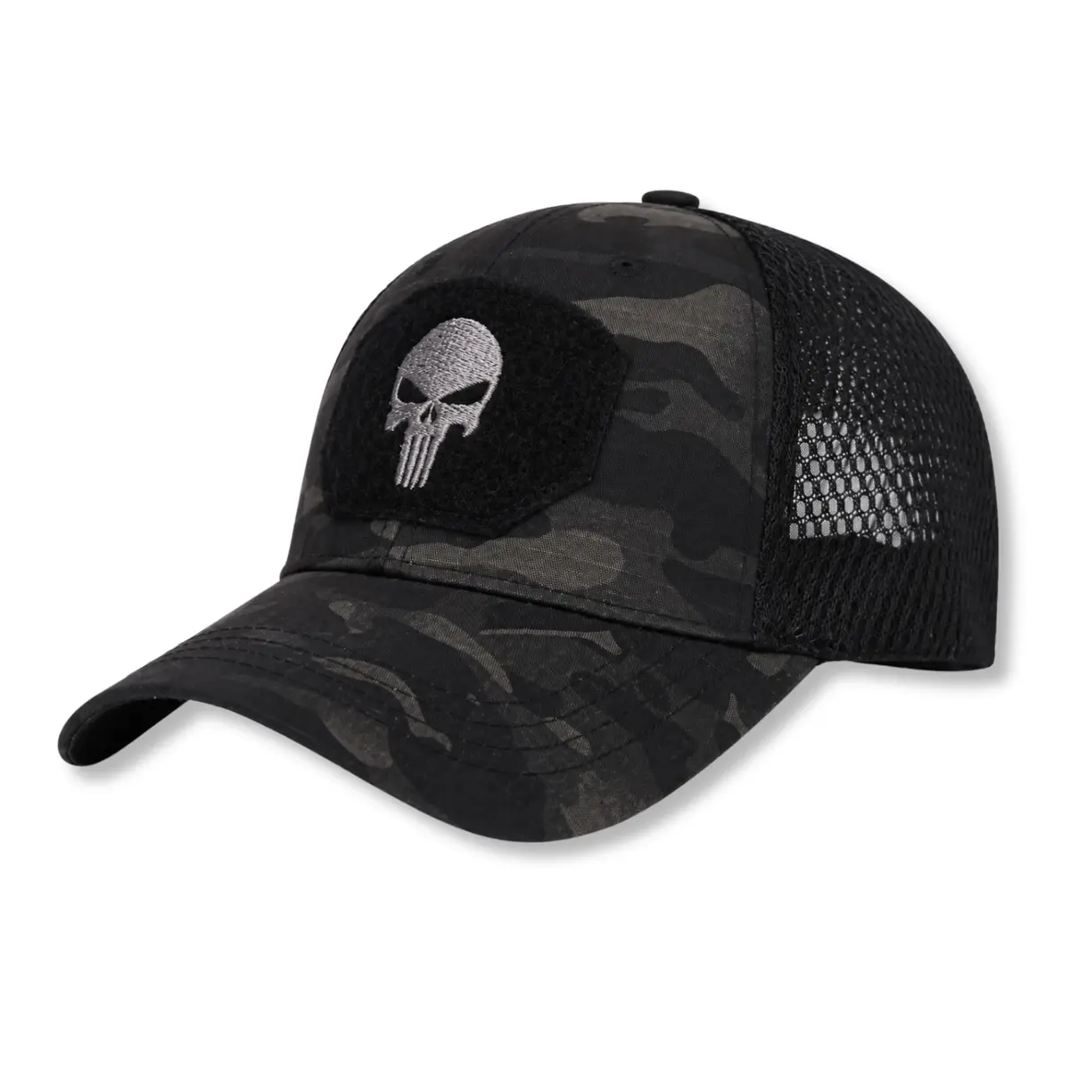 Boné Camuflado Masculino Preto – Ajustável, Respirável e Estilo Militar Premium - 1