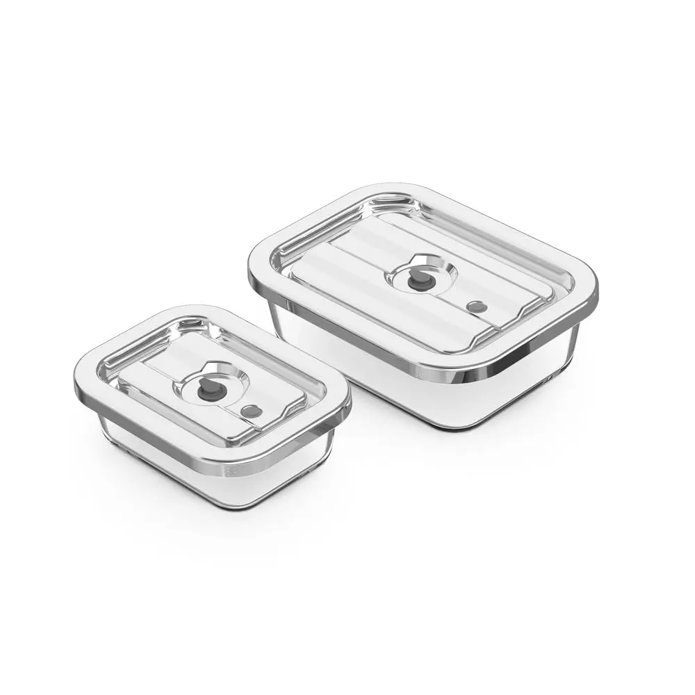 Potes Herméticos Electrolux de Vidro para Fechamento a Vácuo 02 Unidades | para Fechamentoa Vácuo, 650 ml e 1,5 L, Transparente