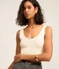 Blusa Regata Tricô Canelado Off White - 1