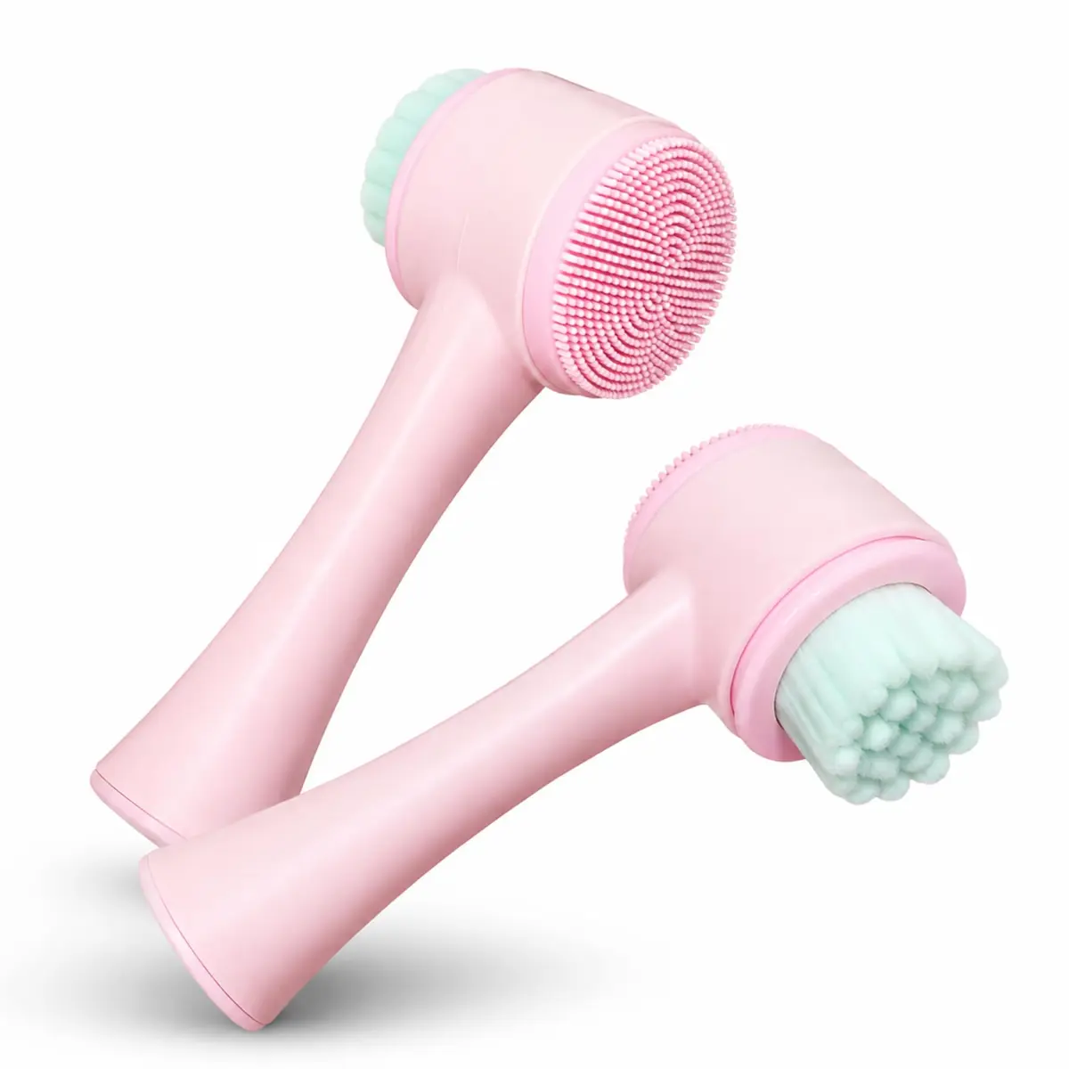 Escova Facial 2 em 1 Limpeza Profunda Massageador de Rosto Silicone | Limpa, esfolia e massageia. Remove oleosidade, cravos e maquiagem sem agredir a pele. Uso diário.