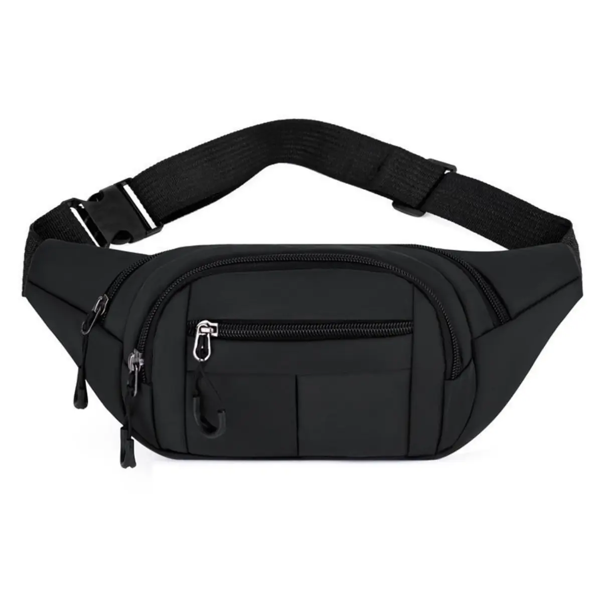 Pochete Masculina Motociclista Impermeável, Grande Capacidade, Uso na Transversal no Ombro ou na Cintura, Alça Tiracolo Ajustável, Múltiplos Bolsos, Bolsa Esportiva (PRETO)