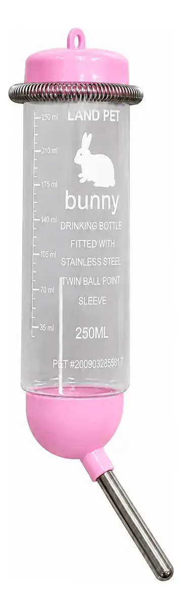 Drinker Bebedouro Para Porquinho Da India Hamster Coelho 250ml Chalesco Cor Rosa - 1