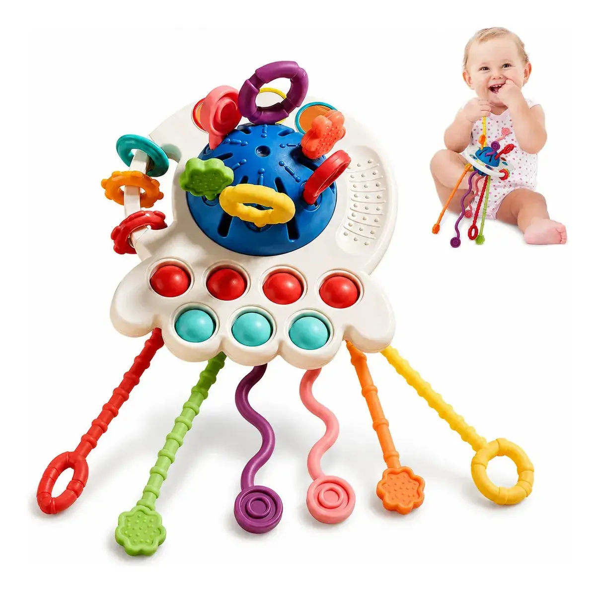 Brinquedo Montessori Polvo Azul Muntor Imports Sensorial Silicone Bebê - 1