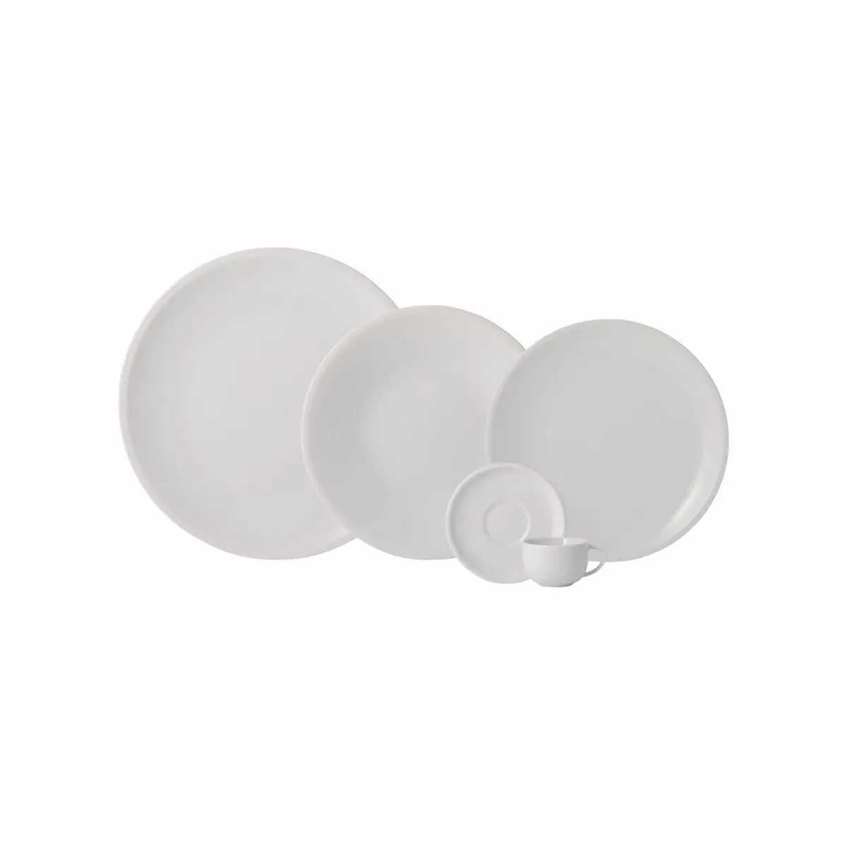 Porcelana Schmidt Oca Aparelho de Jantar e Café 20 Peças (Xícara Café 100 ml), Branca - 1