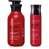 Combo Nativa SPA Morango Ruby: Loção Corporal 400ml + Body Splash 200ml