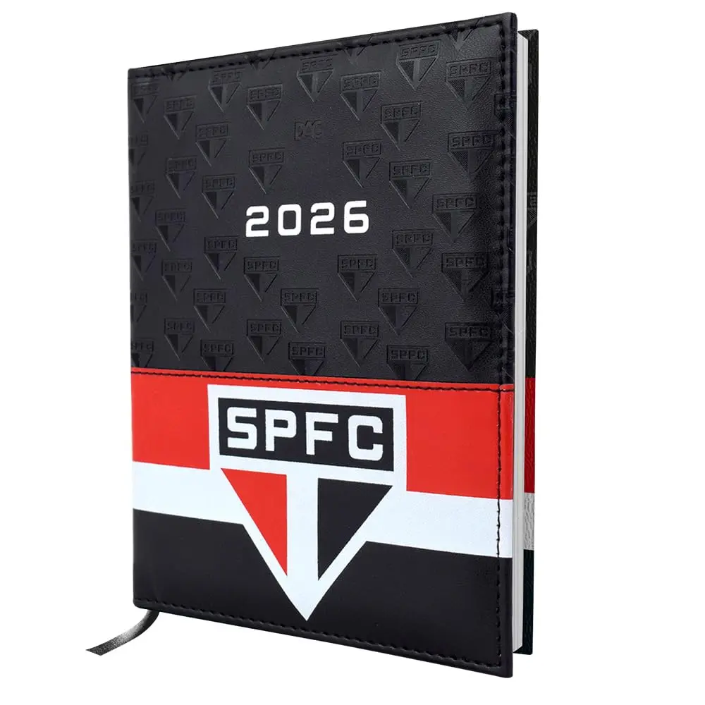DAC - Agenda menor 2026 com 336 páginas e Fita Marca Página - São Paulo FC - 1