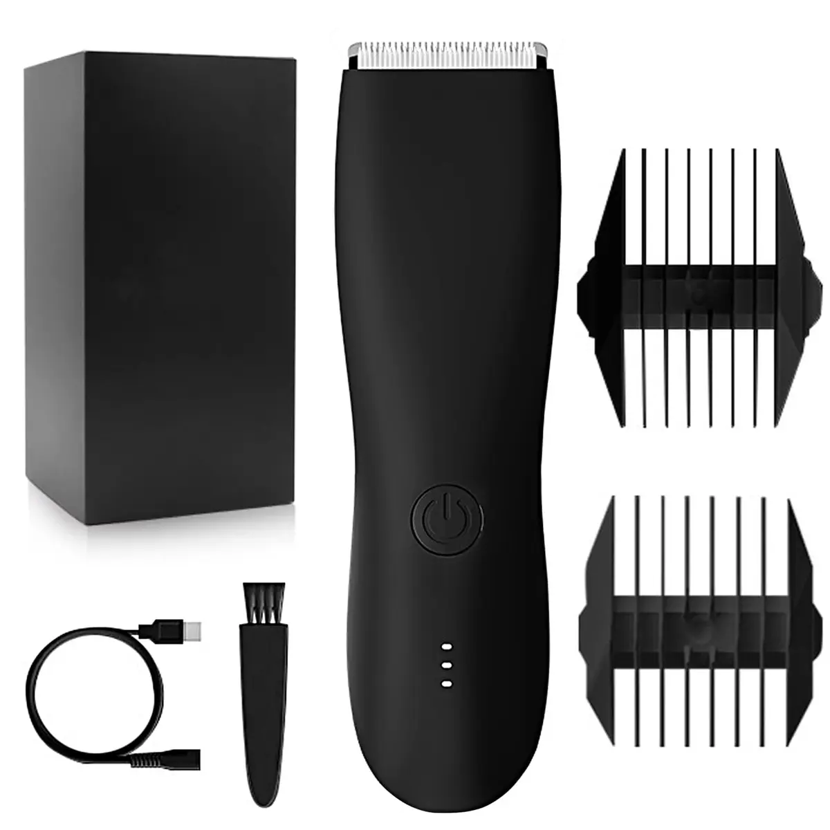 Barbeador Elétrico Masculino Íntimo Cerâmica À Prova d'Água Portátil Pret | Para Barba, Peito, Virilha, Axilas e Áreas Íntimas Sensíveis, Depilação Sem Cortes Nem Irritação, Uso no Banheiro