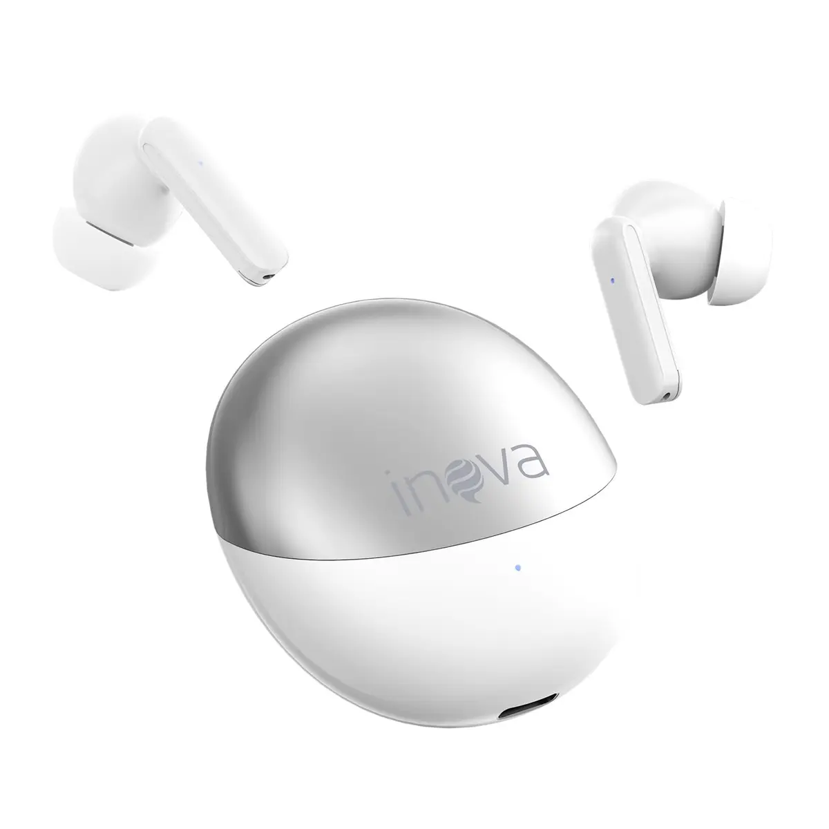 INAVA Fone de Ouvido Bluetooth,Bateria 30H,Drivers Duplos, 6 Microfones Chamadas Nitidas AI, Som Hi-Res,Fones de Ouvido para iPhone e Android (Branco)